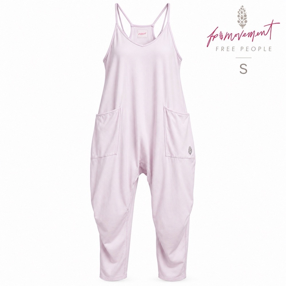 Free People FP Movement Hot Shot Overall Women S Pale Pink Rose Quartz Jumpsuit